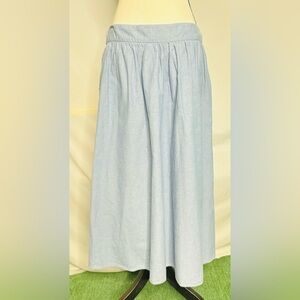 Boden Chambray Midi  Skirt